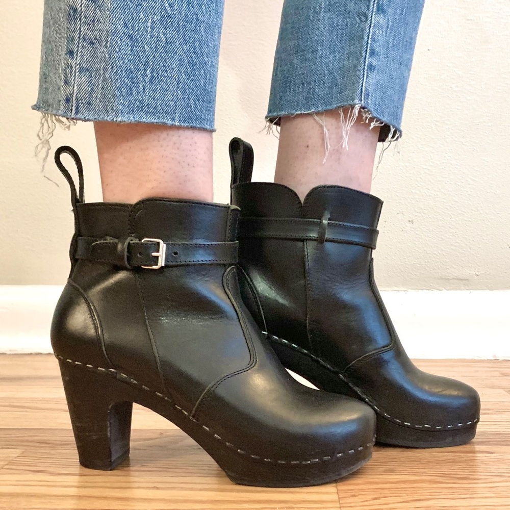 Swedish Hasbeens High Heeled Jodhpur in Black